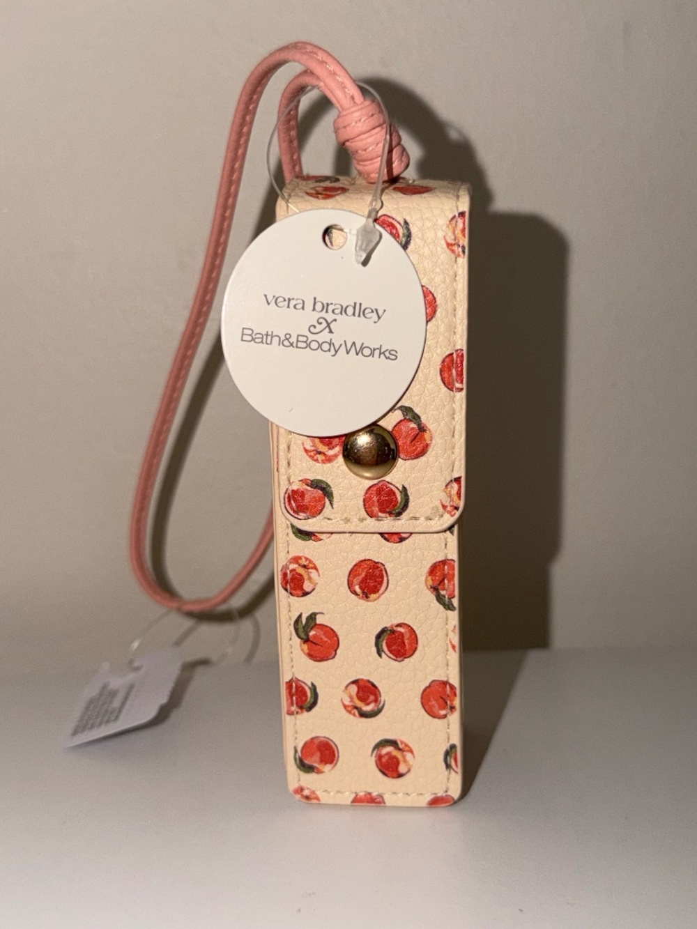 Bath & Body Works VERA BRADLEY Peach Sanitizer & Lip Gloss Holder